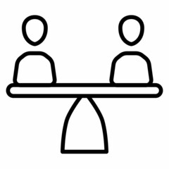 equality inclusion equal diversity single isolated icon with outline style