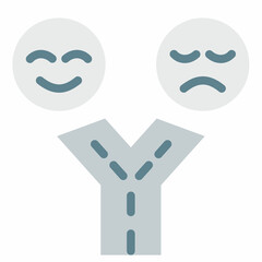 emotional choice decision single isolated icon with flat style