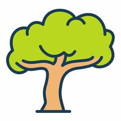 wise wisdome tree calm relax single isolated icon with filled line style