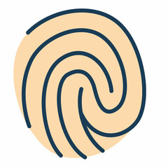 fingermark fingerprint single isolated icon with filled line style