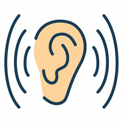 listen or hear ears communication single isolated icon with filled line style