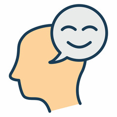 positive thinking concept single isolated icon with filled line style