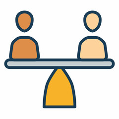 equality inclusion equal diversity single isolated icon with filled line style