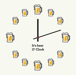 beer o'clock vector design funny print