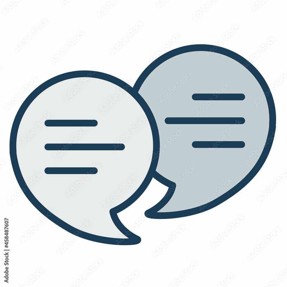 Poster dialogue chat communication single isolated icon with filled line style