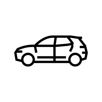 recommend clip art: suv car line icon vector. suv car sign. isolated contour symbol black illustration