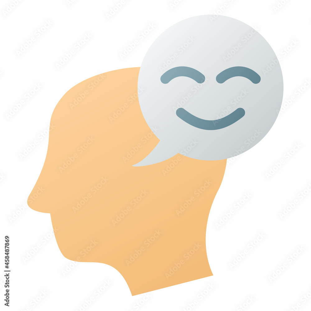 Poster positive thinking concept single isolated icon with smooth style