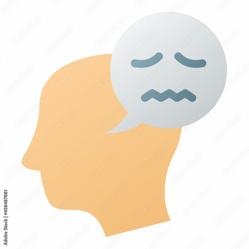 Poster negative thinking single isolated icon with smooth style