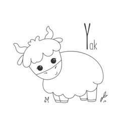 Alphabet letter animals children illustration bull sketch