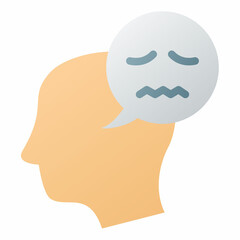 negative thinking single isolated icon with smooth style