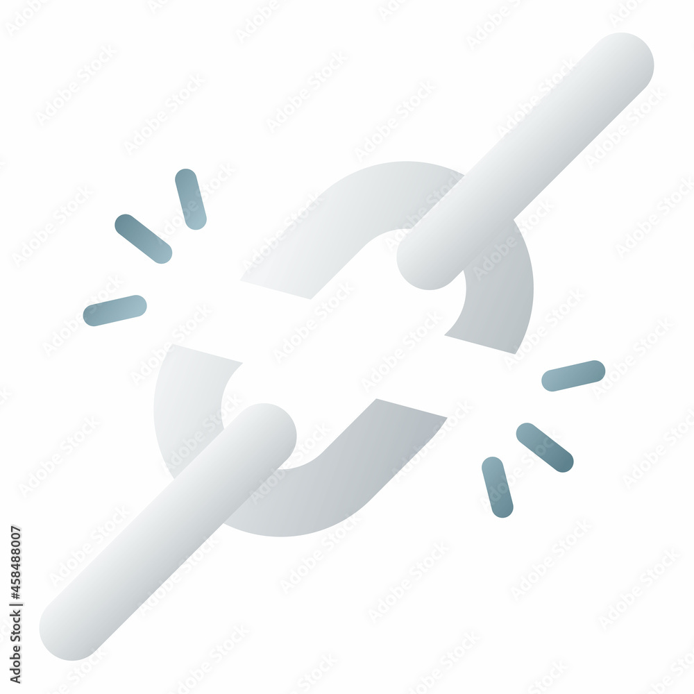 Poster freedom with chain break free single isolated icon with smooth style