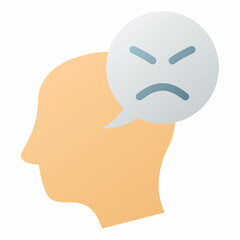 anger or angry mad emotion single isolated icon with smooth style