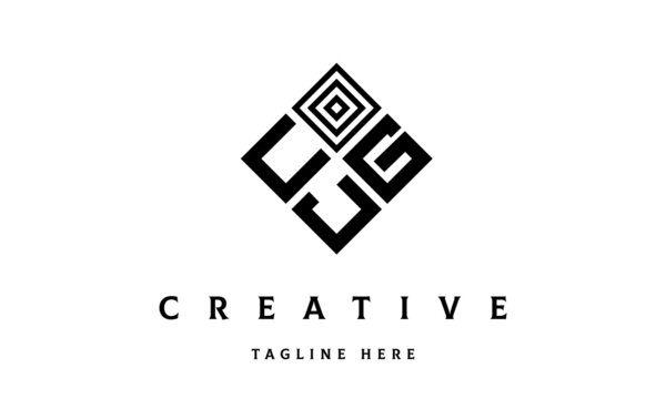 UGJ rectangle three latter logo vector