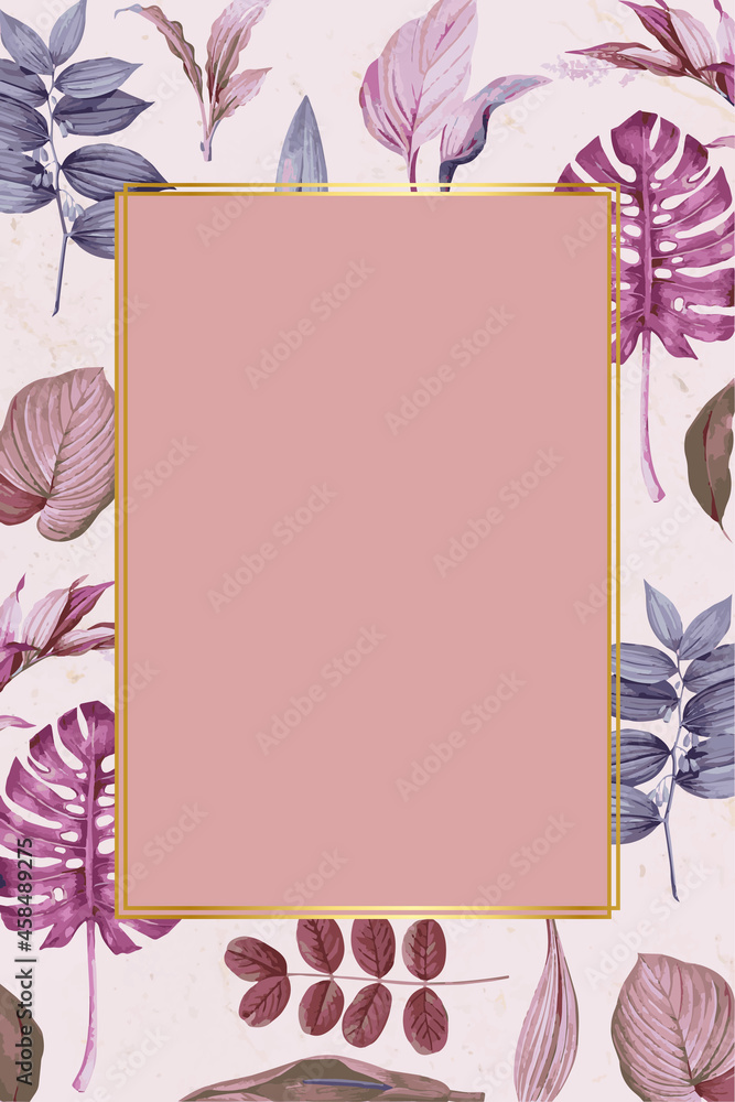Poster rectangle frame on a tropical background vector