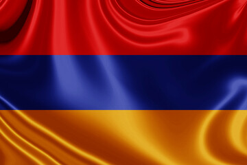 armenia fabric flag waving . 3D illustration