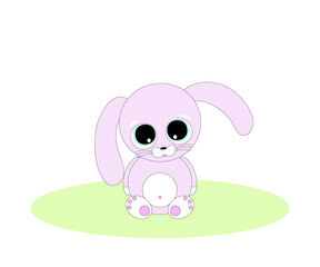 children's illustration with a cartoon hare or rabbit