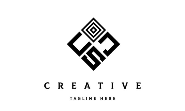 UJS rectangle three latter logo vector