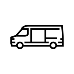 cargo van car line icon vector. cargo van car sign. isolated contour symbol black illustration