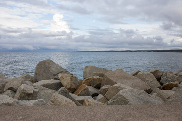 Morze Bałtyckie kamienie falochron Ustka