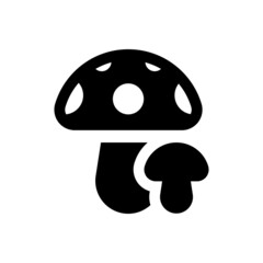 Mushroom vector icon. food illustration sign. fungus symbol or logo.