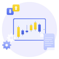Obraz premium Vector illustration of the stock investment.