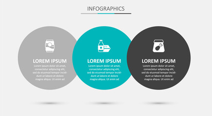 Set Online ordering food, Soda can and meal. Business infographic template. Vector