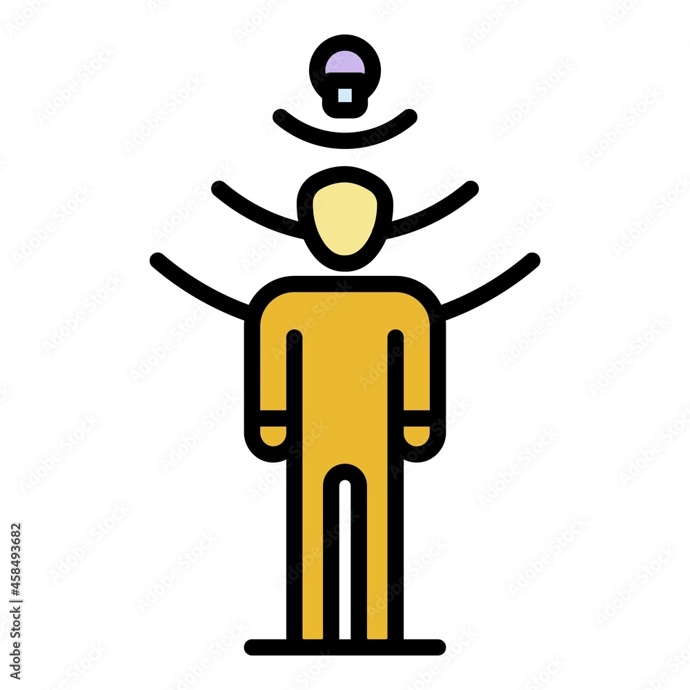 Poster movement sensor icon. outline movement sensor vector icon color flat isolated
