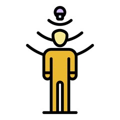 Movement sensor icon. Outline movement sensor vector icon color flat isolated