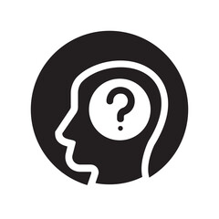 Fototapeta na wymiar Thinking , Questions and FAQ solid icon.