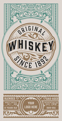 Fototapeta premium Whiskey label with old frames