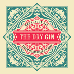 Whiskey label with old frames