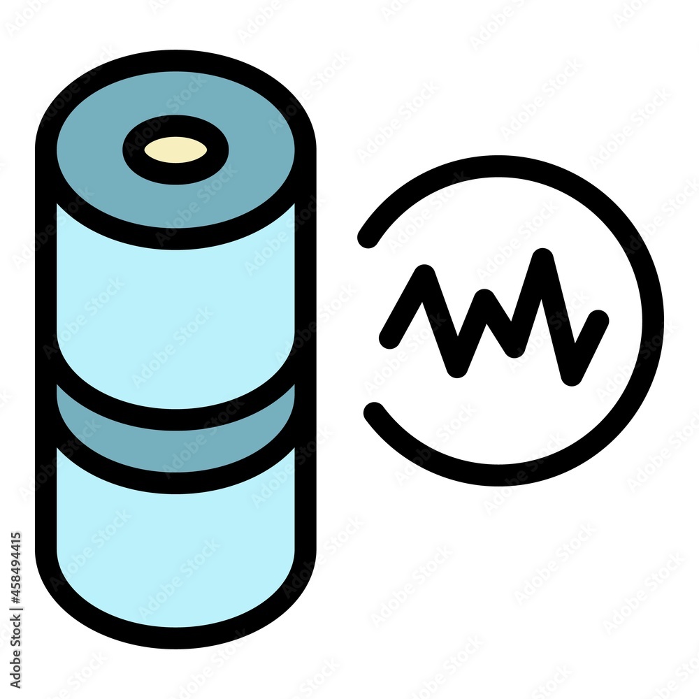 Poster audio wave smart speaker icon. outline audio wave smart speaker vector icon color flat isolated