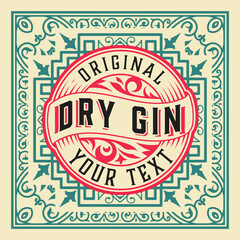 Whiskey label with old frames