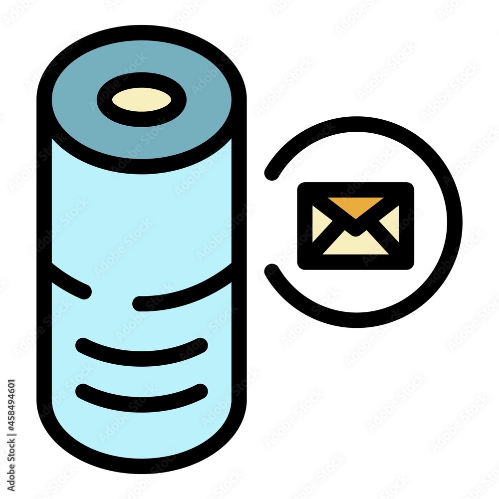 Poster smart speaker envelope icon. outline smart speaker envelope vector icon color flat isolated