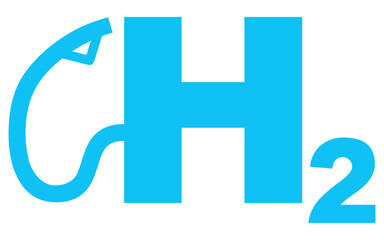 Blue hydrogen fuel symbol (cutout)