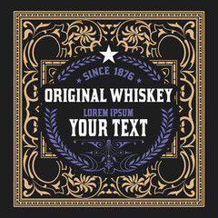 Obraz premium Whiskey label with old frames