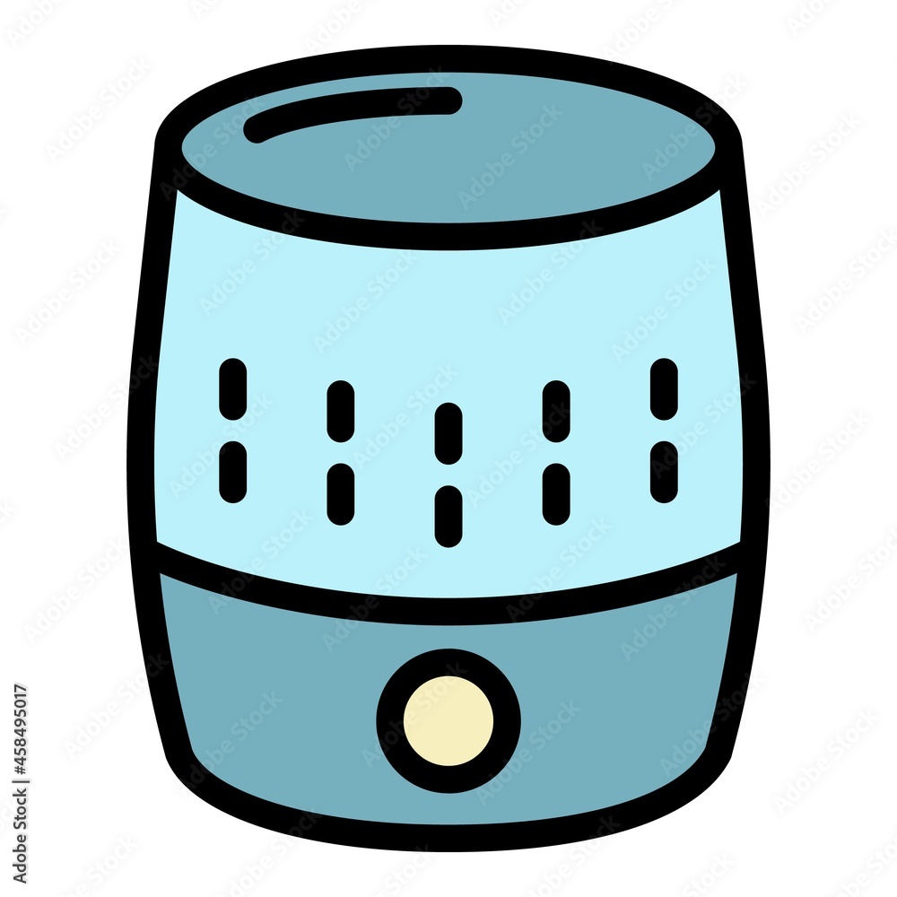 Poster mini smart speaker icon. outline mini smart speaker vector icon color flat isolated