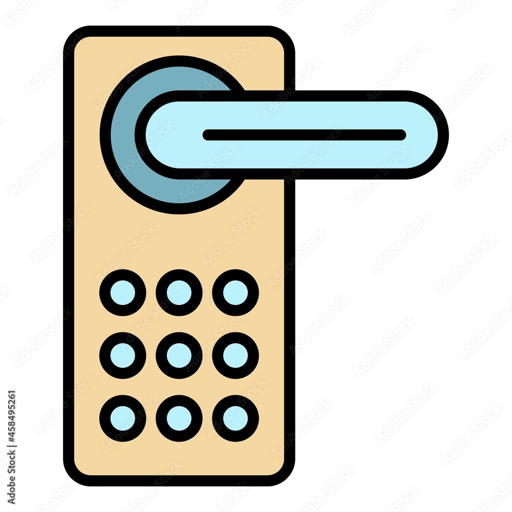 Aufkleber wireless combination lock icon. outline wireless combination lock vector icon color flat isolated