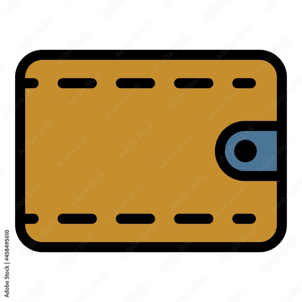 Aufkleber wallet with round corners icon. outline wallet with round corners vector icon color flat isolated