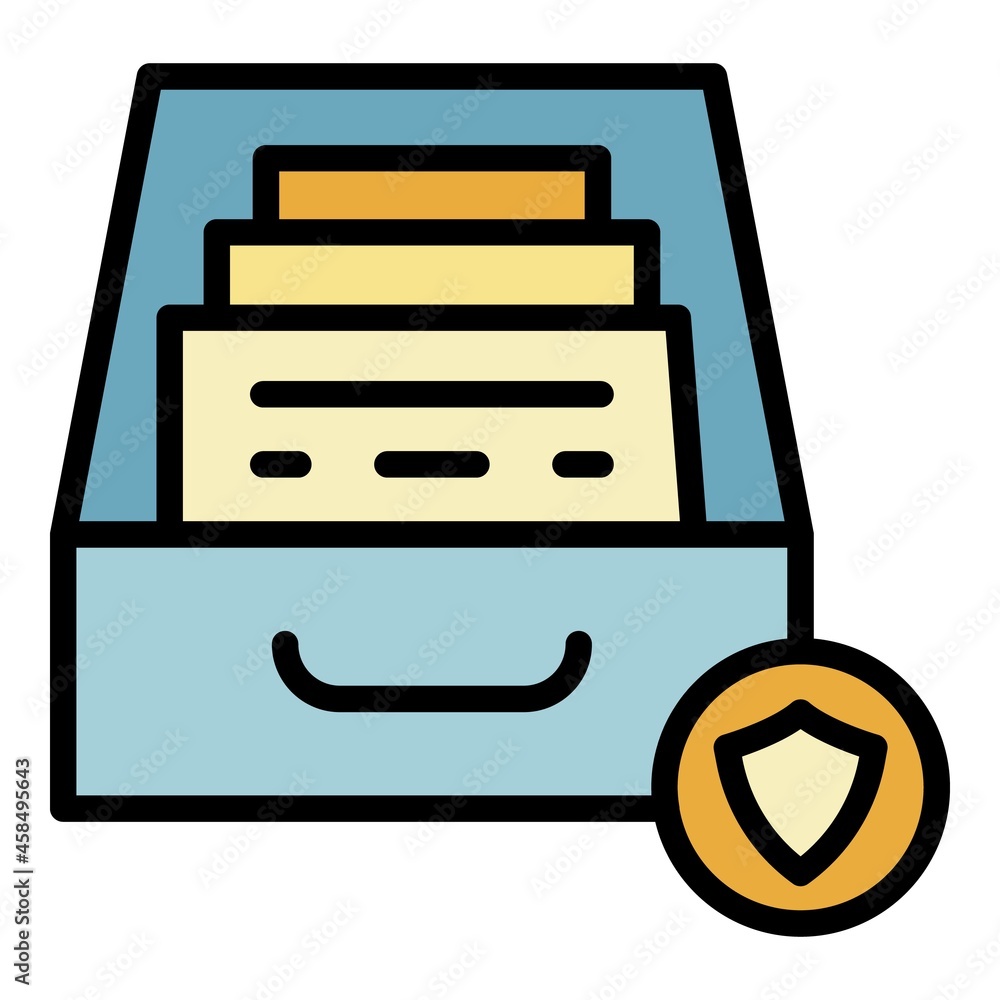 Poster archive box icon. outline archive box vector icon color flat isolated