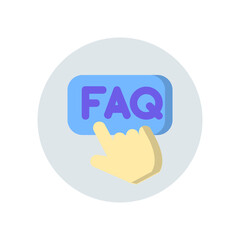 Fototapeta premium Click , Questions and FAQ flat icon.