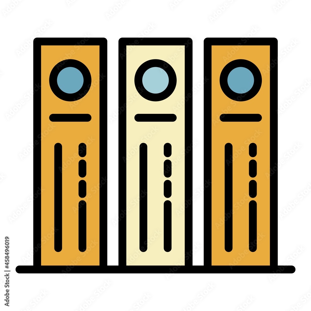 Poster file folders icon. outline file folders vector icon color flat isolated