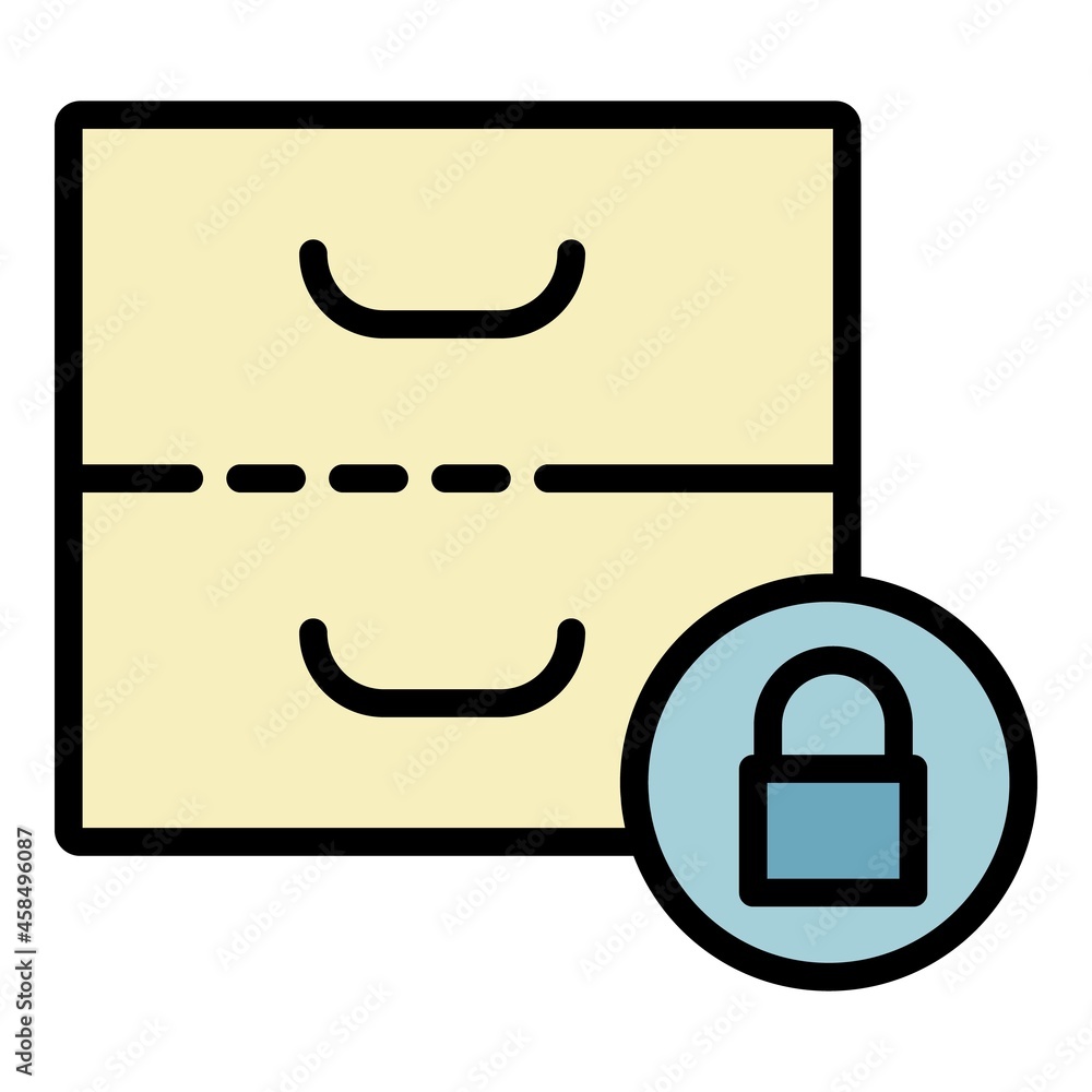 Poster closed archive icon. outline closed archive vector icon color flat isolated