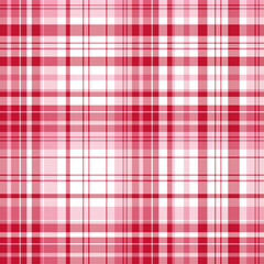 Seamless pattern in red, pink and white colors for plaid, fabric, textile, clothes, tablecloth and other things. Vector image.