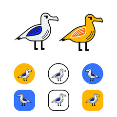 Flat Albatross Bird Animal Icon Collection