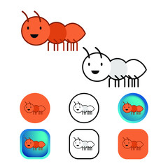 Flat Ant Animal Icon Collection
