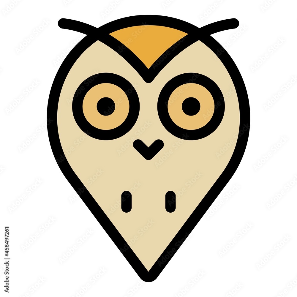 Poster owl head blob icon. outline owl head blob vector icon color flat isolated