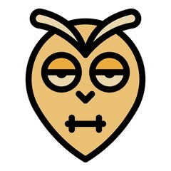 Blinking owl head icon. Outline blinking owl head vector icon color flat isolated