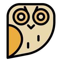 Fat owl icon. Outline fat owl vector icon color flat isolated