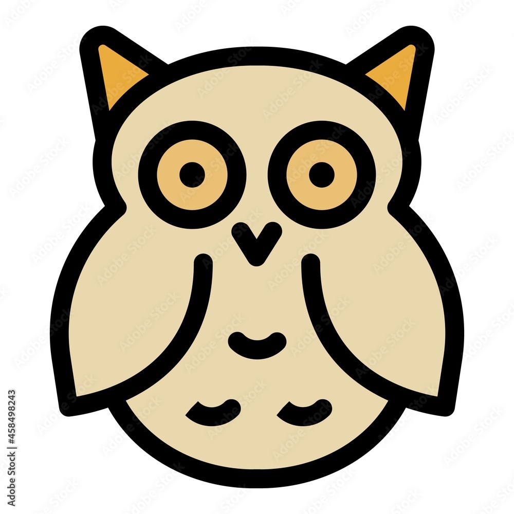 Wall mural baby eared owl icon. outline baby eared owl vector icon color flat isolated - Wall murals